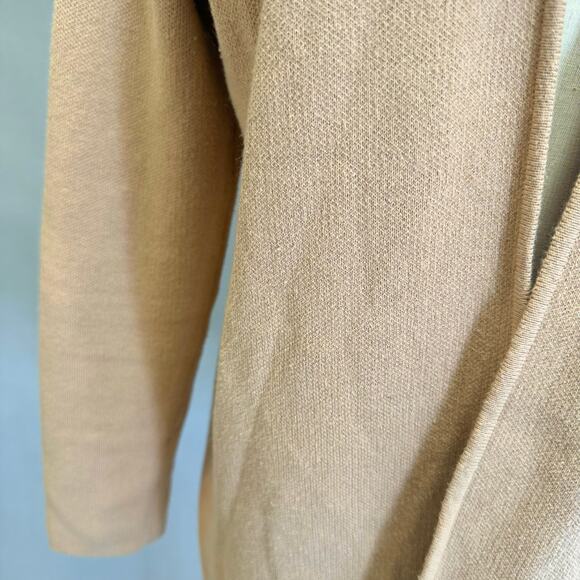 Anne Klein camel tan knit sweater jacket with faux fur collar Size medium - Picture 12 of 15